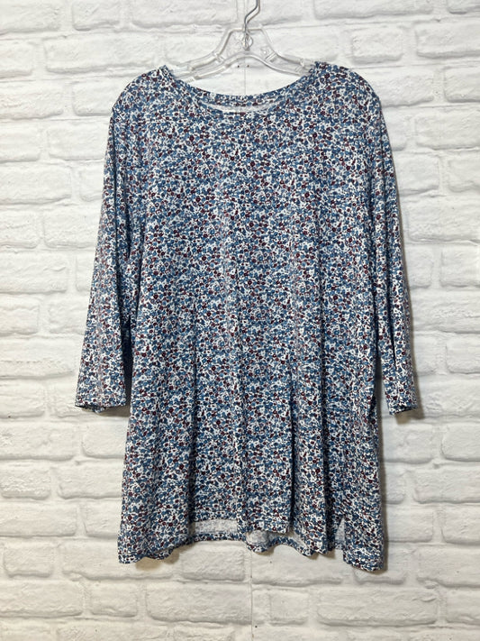 Size 1X Land's End floral casual top