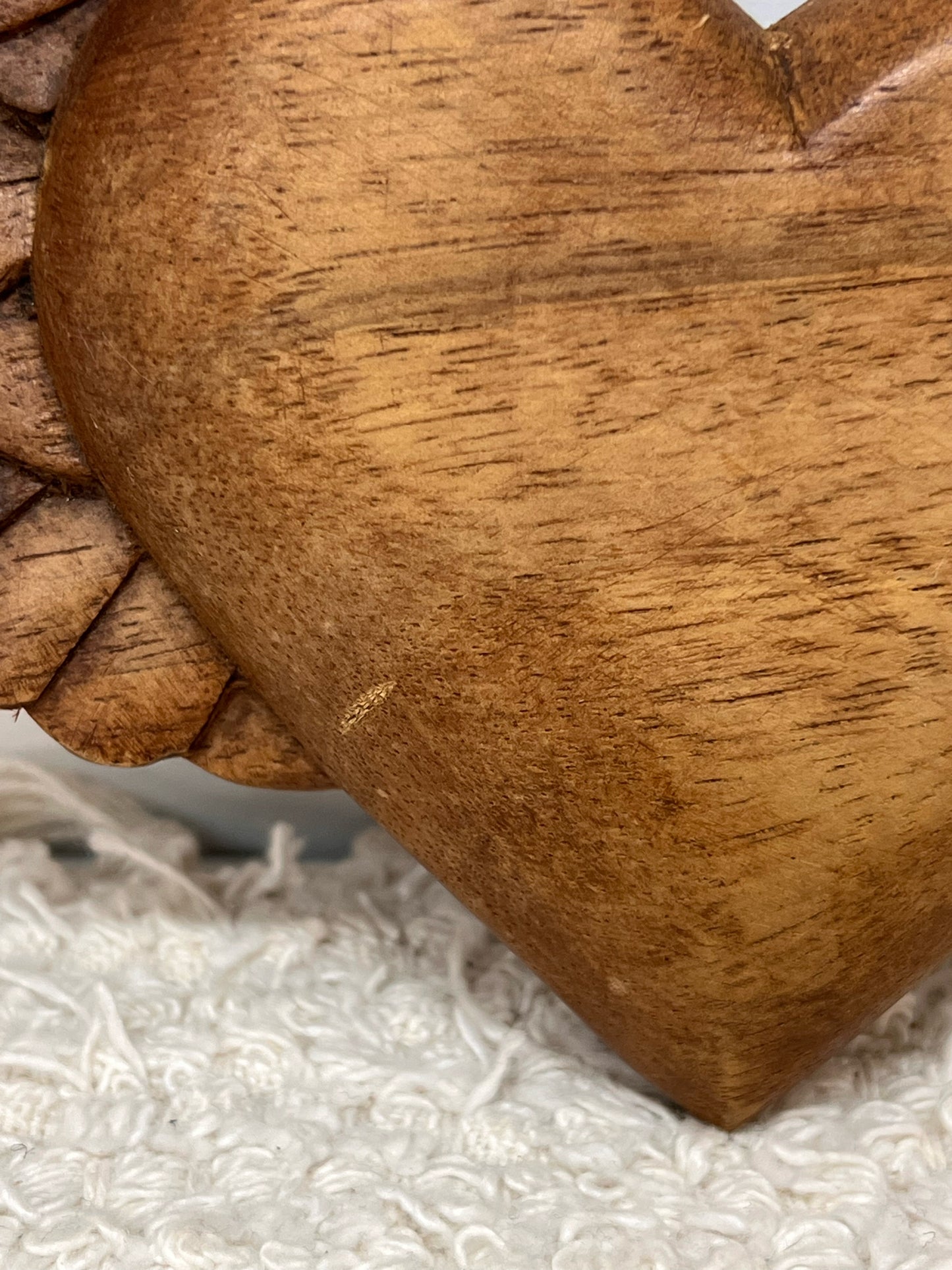 Vintage Wood Carving of Winged Heart