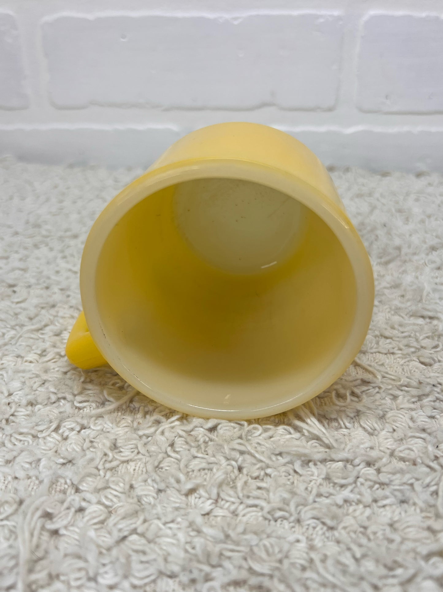 Anchor Hocking Milk Glass Fired on Color Yellow Mug