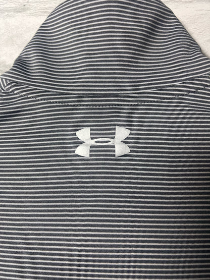 Size M Under Armour Gray & White Striped Pullover