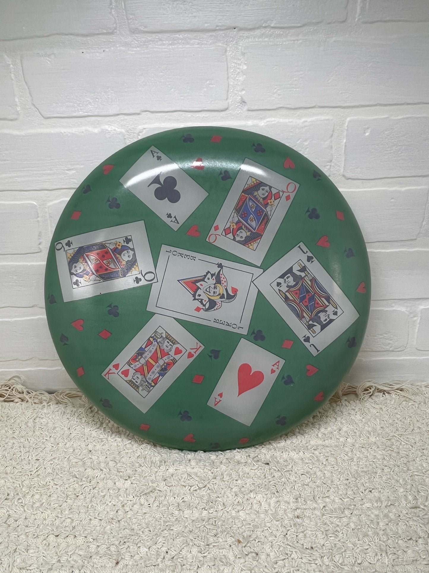 Luminarc Poker/Cards Green Glass Serving Tray