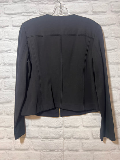 Size 12 Calvin Klein Black Fitted Zip Front Jacket