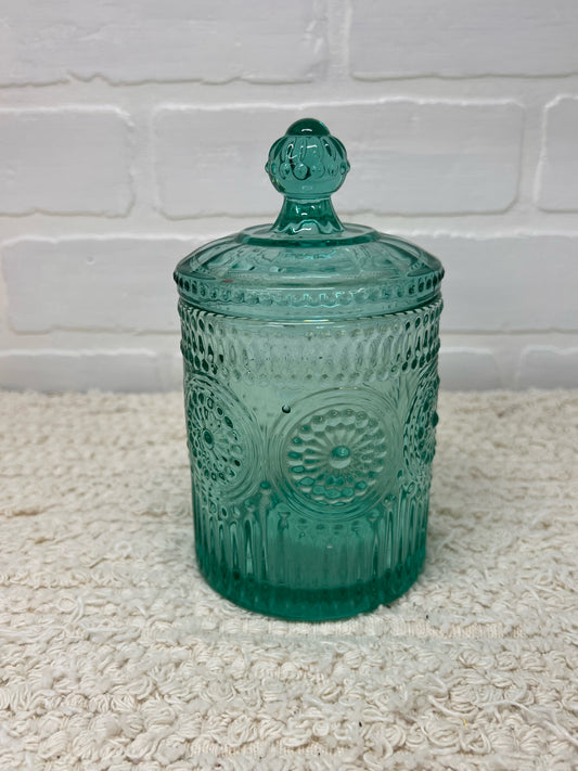 Pioneer Woman Adeline Glass Lidded Jar in Teal