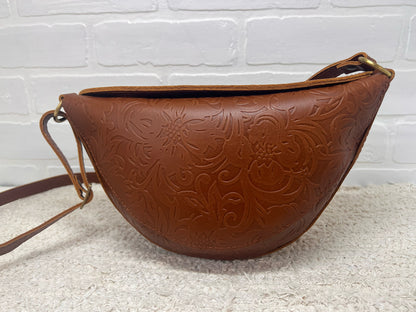 Portland Leather Embossed Floral Leather Crossbody