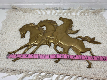 MCM Brass winged horses wall decor