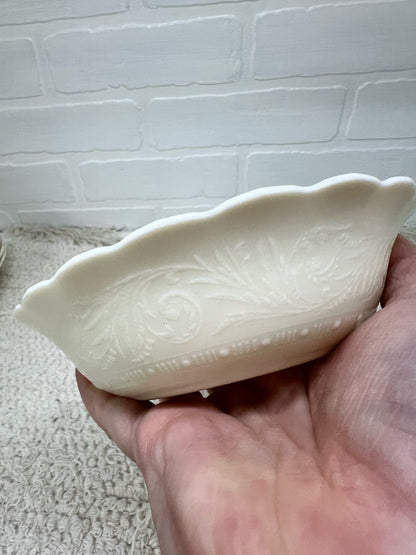 set of 6 custard glass cereal bowls