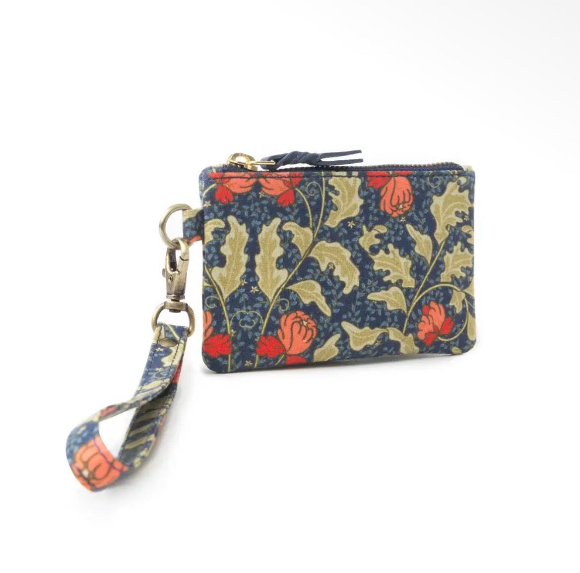 Myra Bag Red Blossoms Coin Purse in Blue