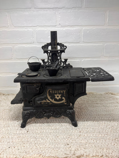 Crescent Cast Iron Mini Stove w/ Accessories