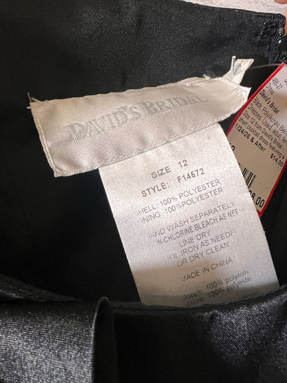 Size 12 David's Bridal Black Cocktail Dress