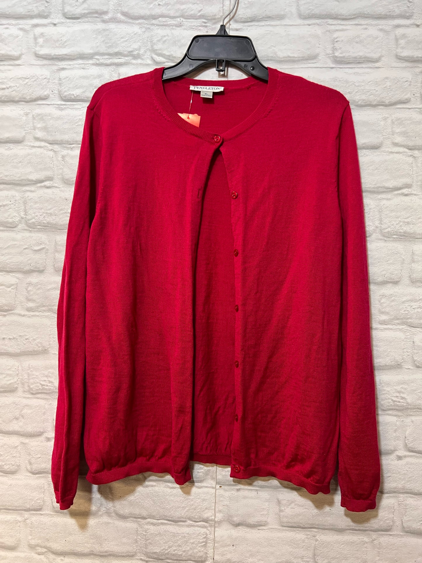 Size XL Pendleton Bright Pink/Fuchia 100% Merino Wool Cardigan