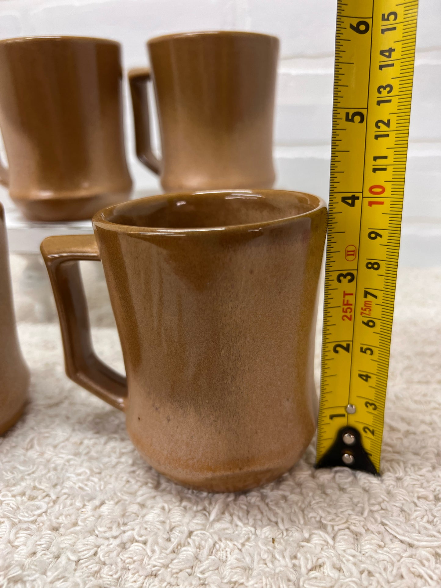 Frankoma Mug Set C5 Brown Pottery - Original Box!