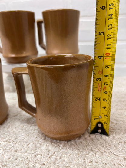 Frankoma Mug Set C5 Brown Pottery - Original Box!
