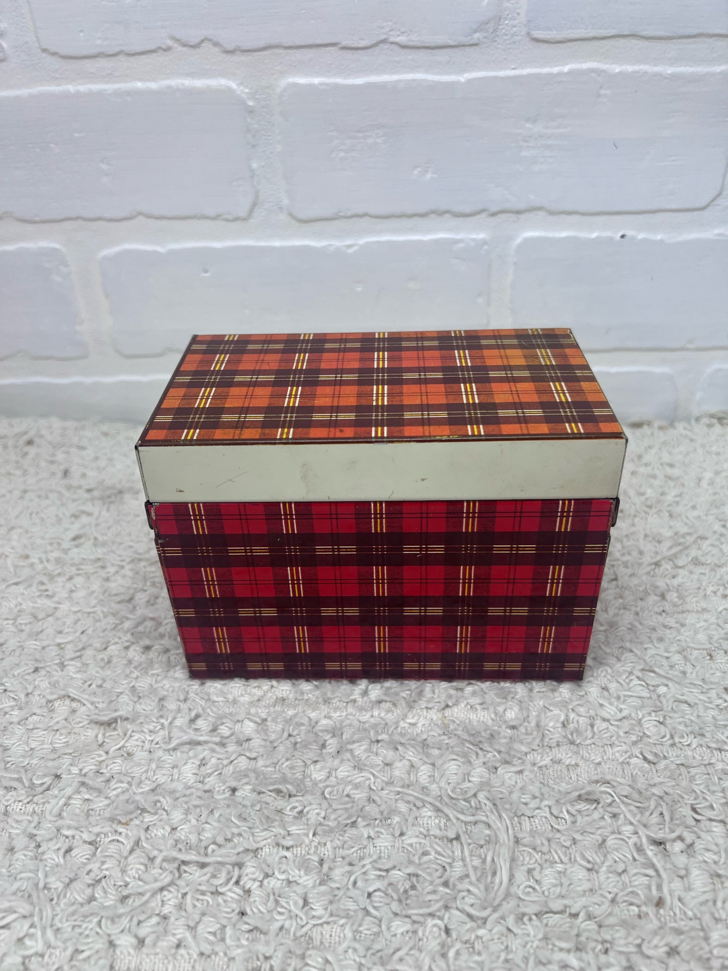 Ohio Art Red Plaid Recipe Box