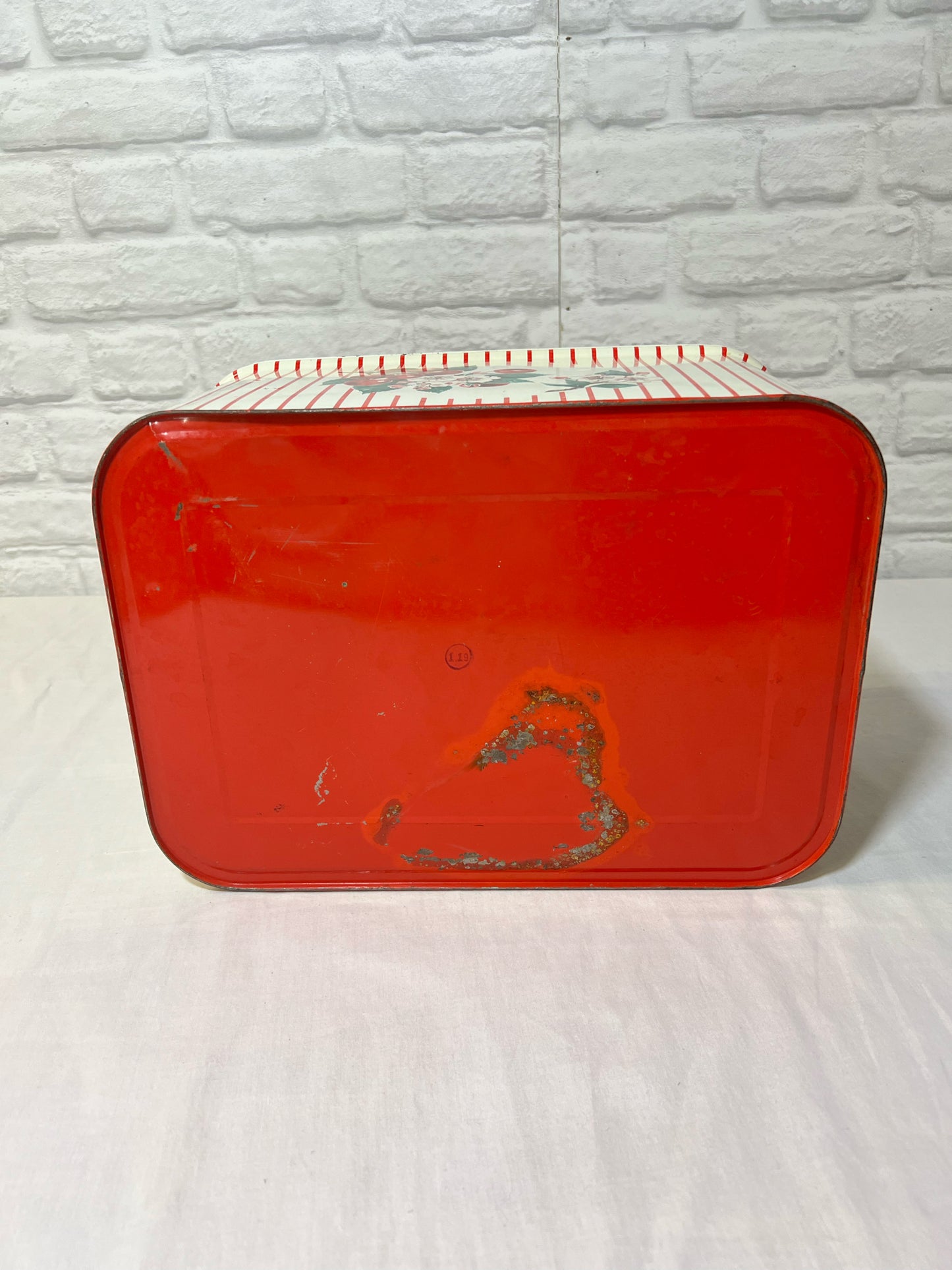 Vintage striped cherry blossom bread tin