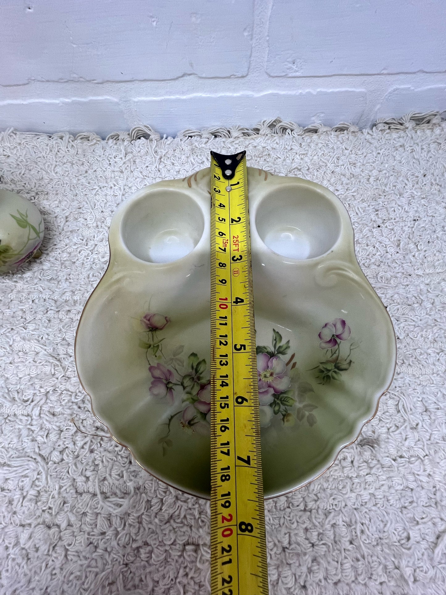 Nippon Vanity Set - Hand painted rose pattern