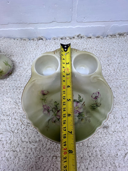 Nippon Vanity Set - Hand painted rose pattern