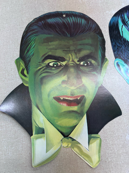 Vintage Universal Movie Monster Dracula, Frankenstein & Wolf Man 1960's Portrait