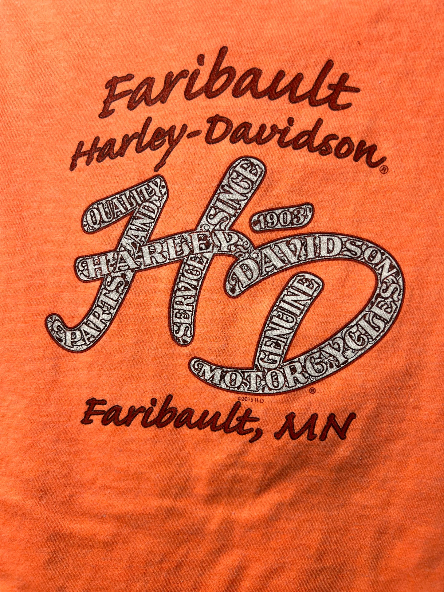 Size L Harley-Davidson Orange T-shirt