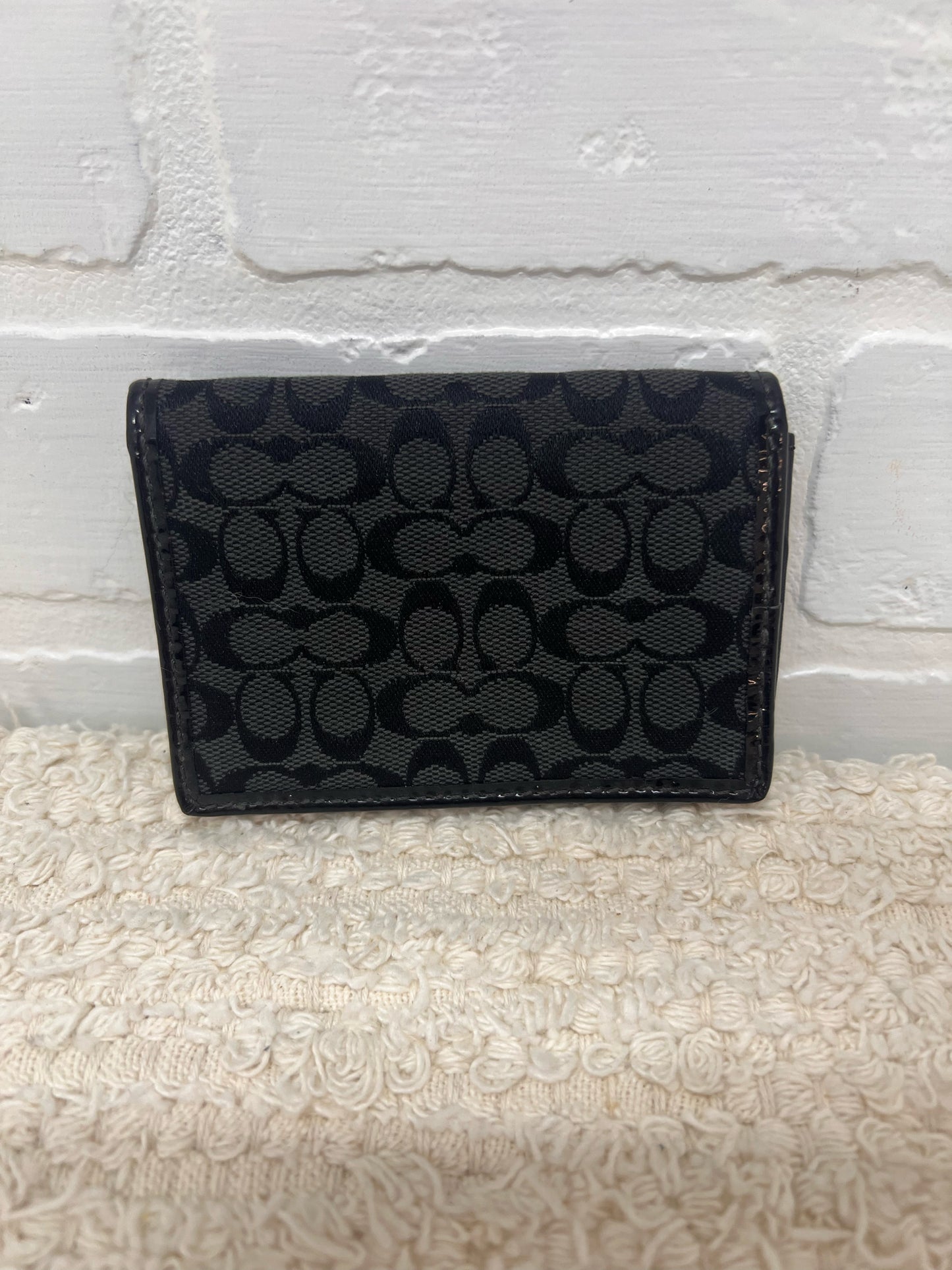 Coach Leather & Canvas Black C Wallet