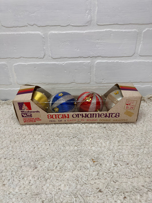 Vintage Woolworth Ornament Set (4) in Original Box