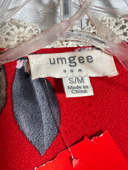 Size S/M Umgee Red Floral Lace Trimmed Kimono