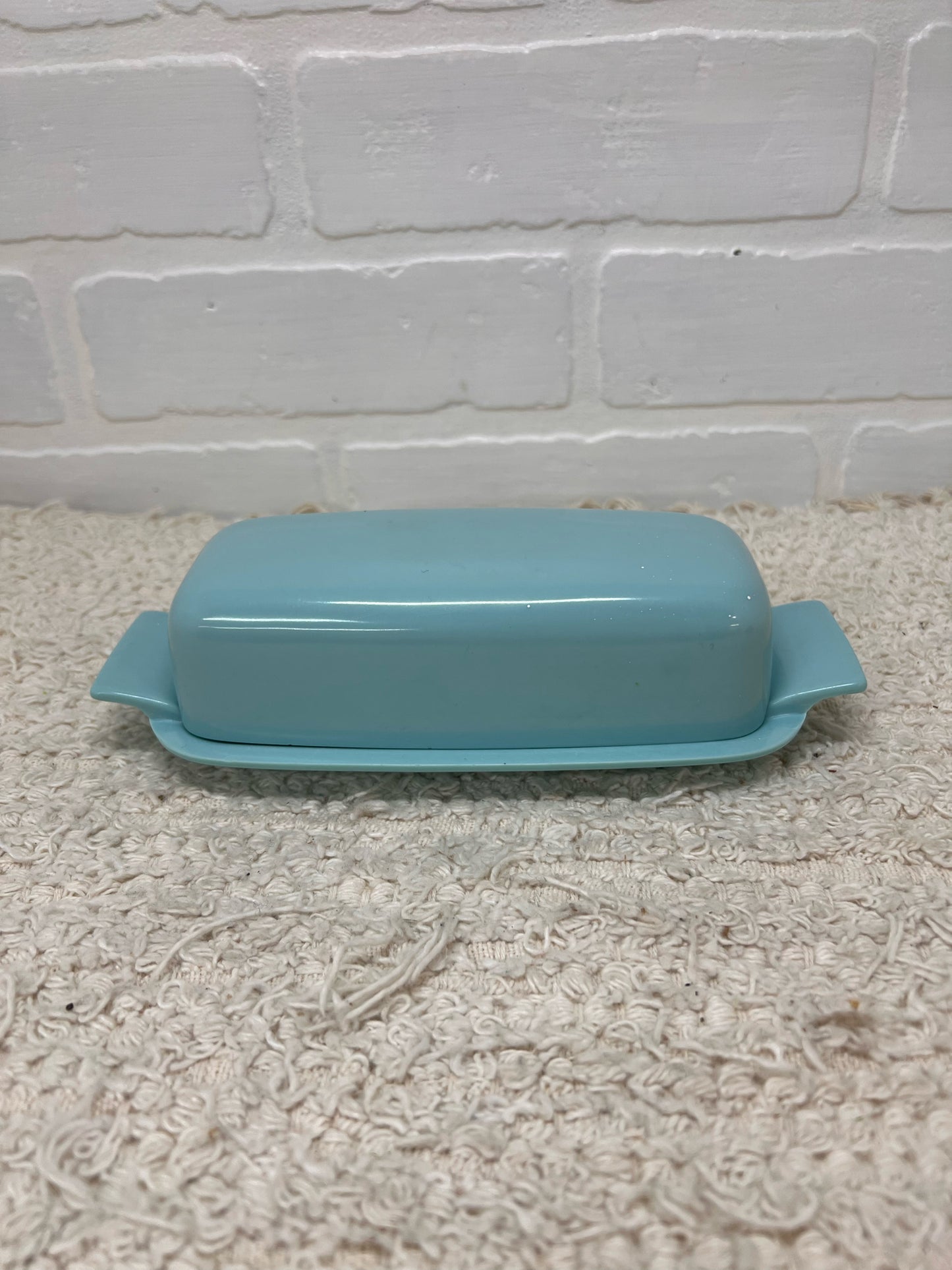 Light Blue vintage melmac butter dish