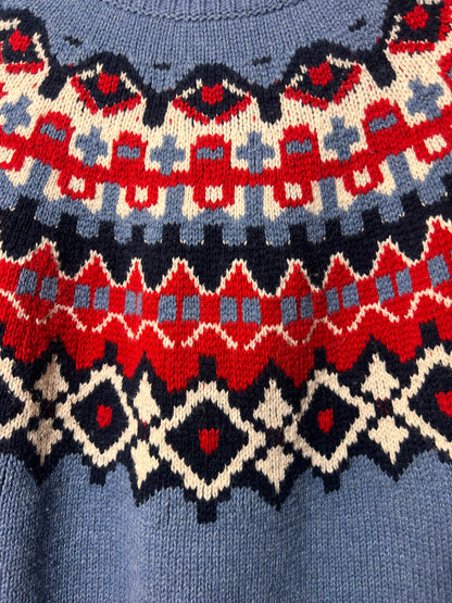 Size 2X Chaps Fair Isle Knit Cotton Sweater