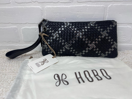 NWT Hobo Vide Wristlet in Black Metallic Woven Leather