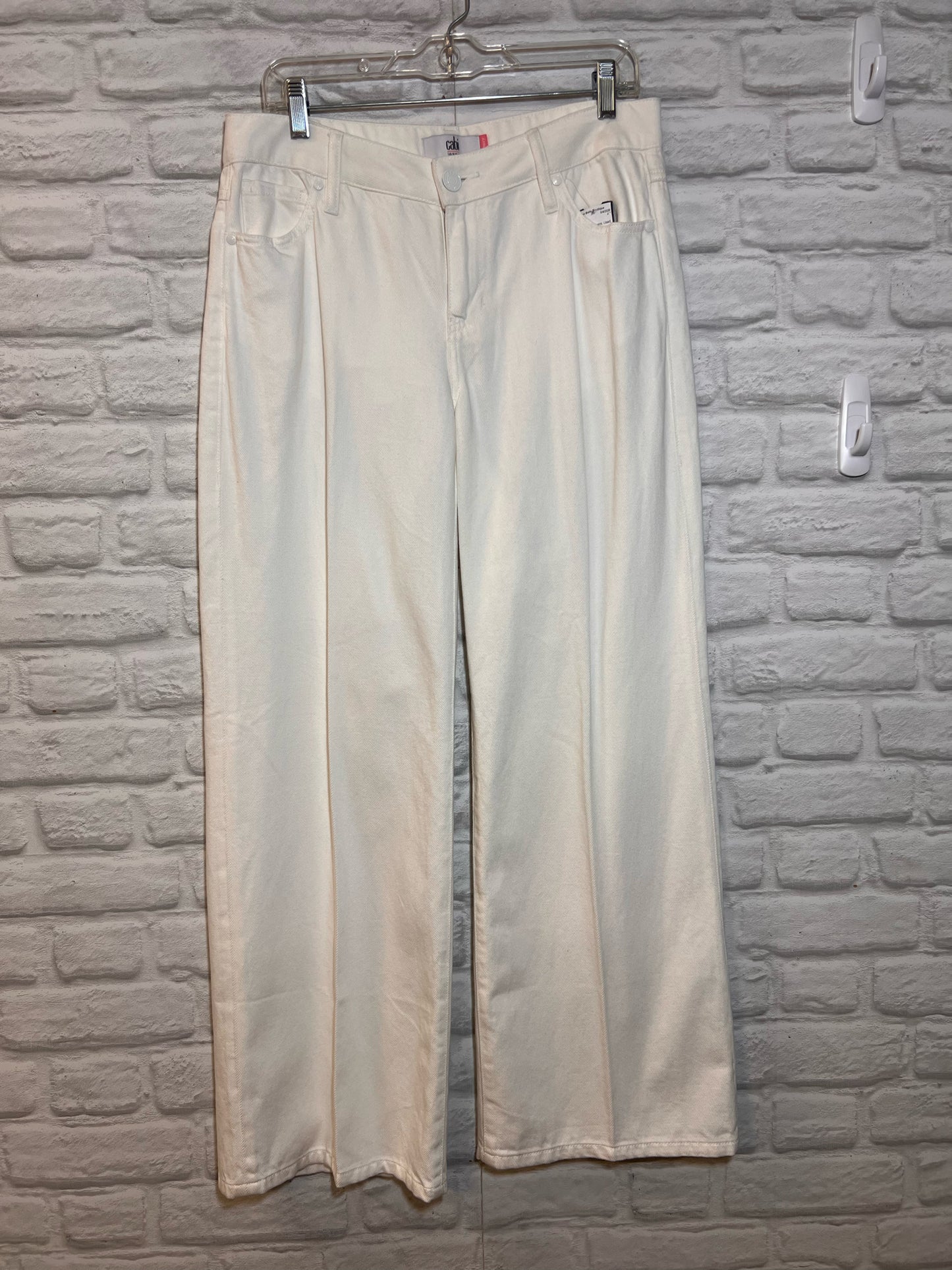 CAbi Size 4 Ashbury White Wide Leg Jeans