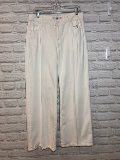 CAbi Size 4 Ashbury White Wide Leg Jeans