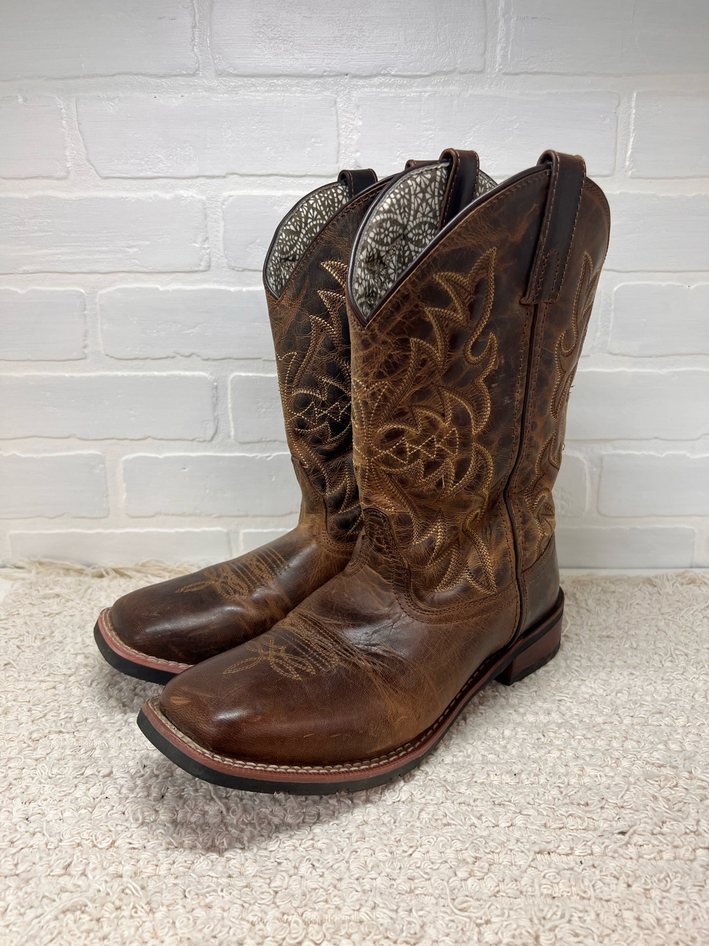 Shoe Size 10 Laredo Anita Western Boots - Brown Leather