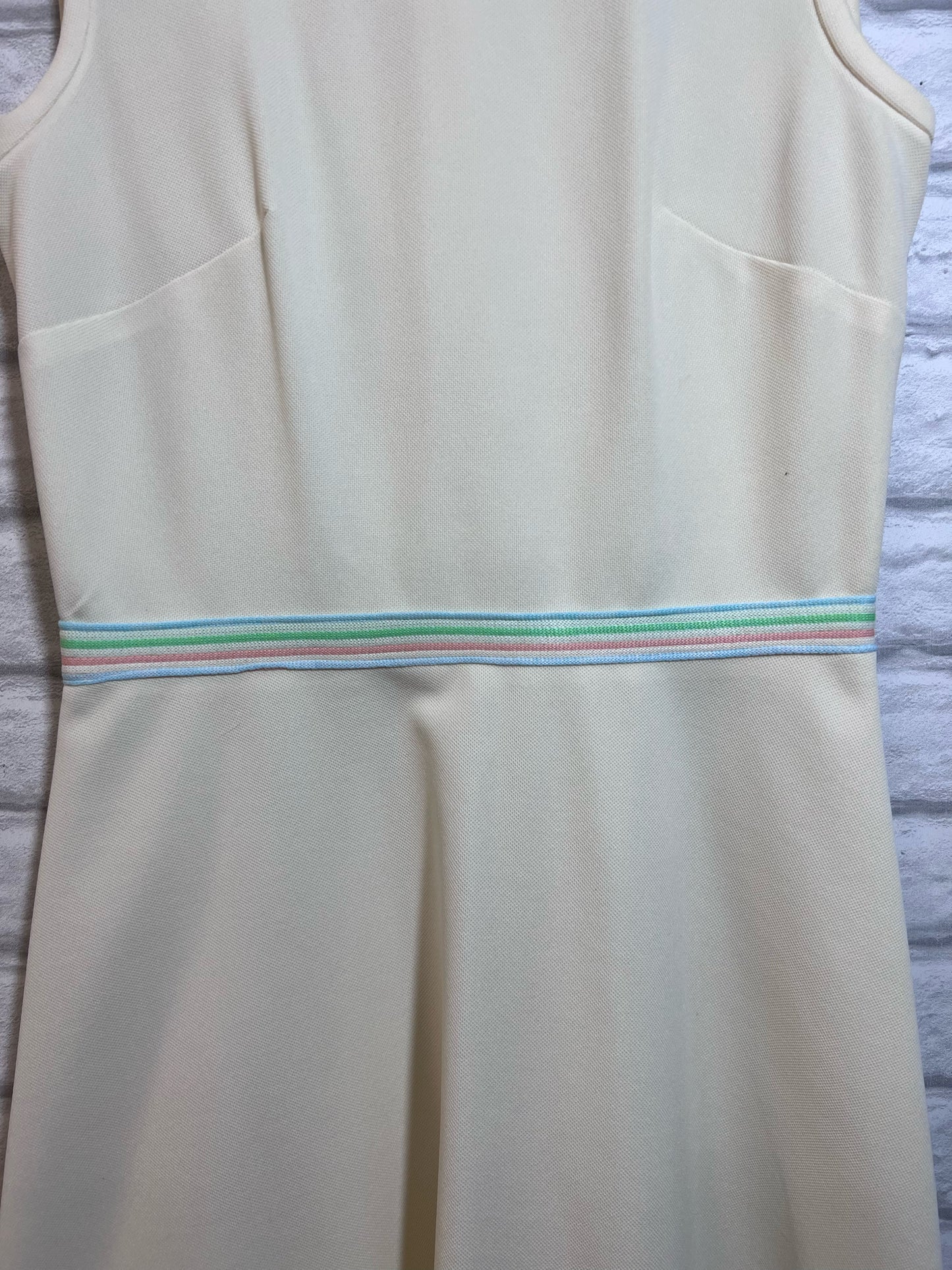 Vintage Dress Vanill Sheath Dress w/ Rainbow Detail