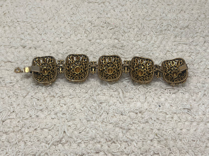 HollyCraft multicolor rhinestone chunky bracelet - mid-century stunner!
