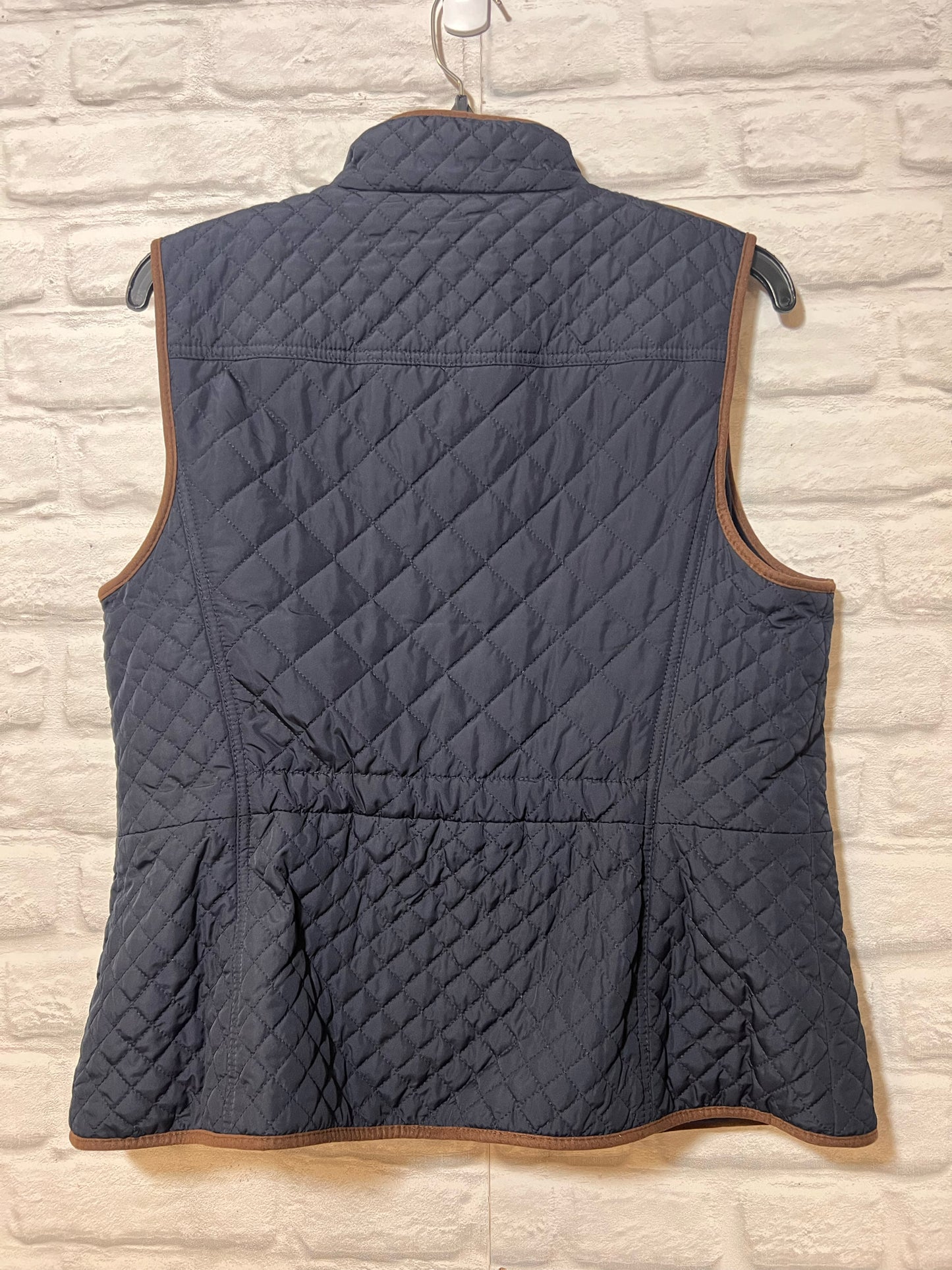 Size L Petite Talbots NWT Navy Blue Fleece Lined Quilted Vest