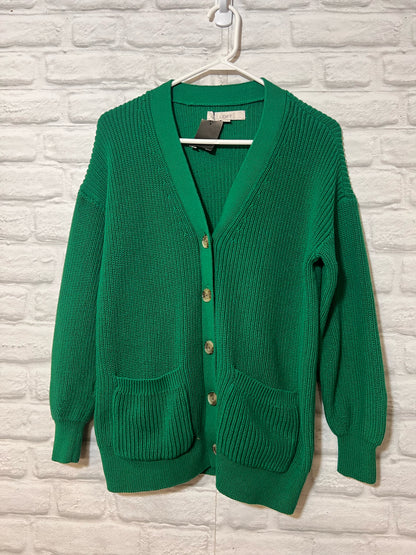 Size L Loft Green Longline Cardigan 100% Cotton