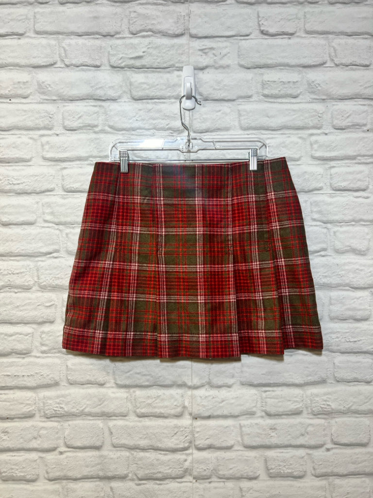 Size 10 Vintage Red Plaid Wool Gap Skirt