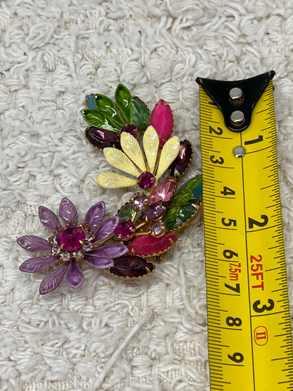 Mid-Century pin and clip on earrings