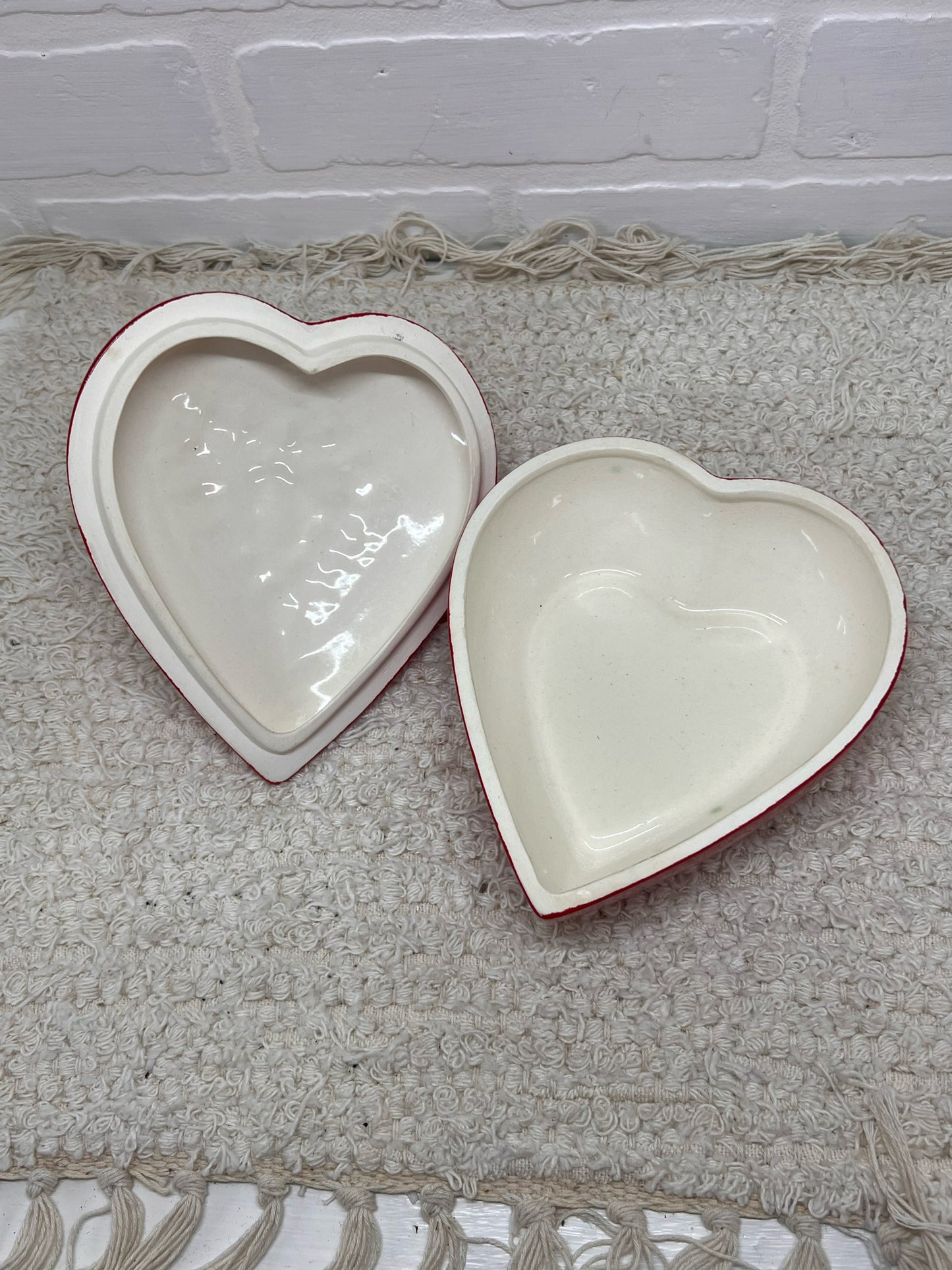 Lefton Heart-Shaped Lovebirds Candy Dish