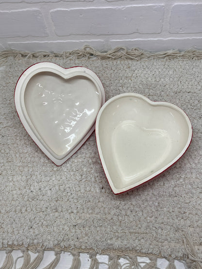 Lefton Heart-Shaped Lovebirds Candy Dish