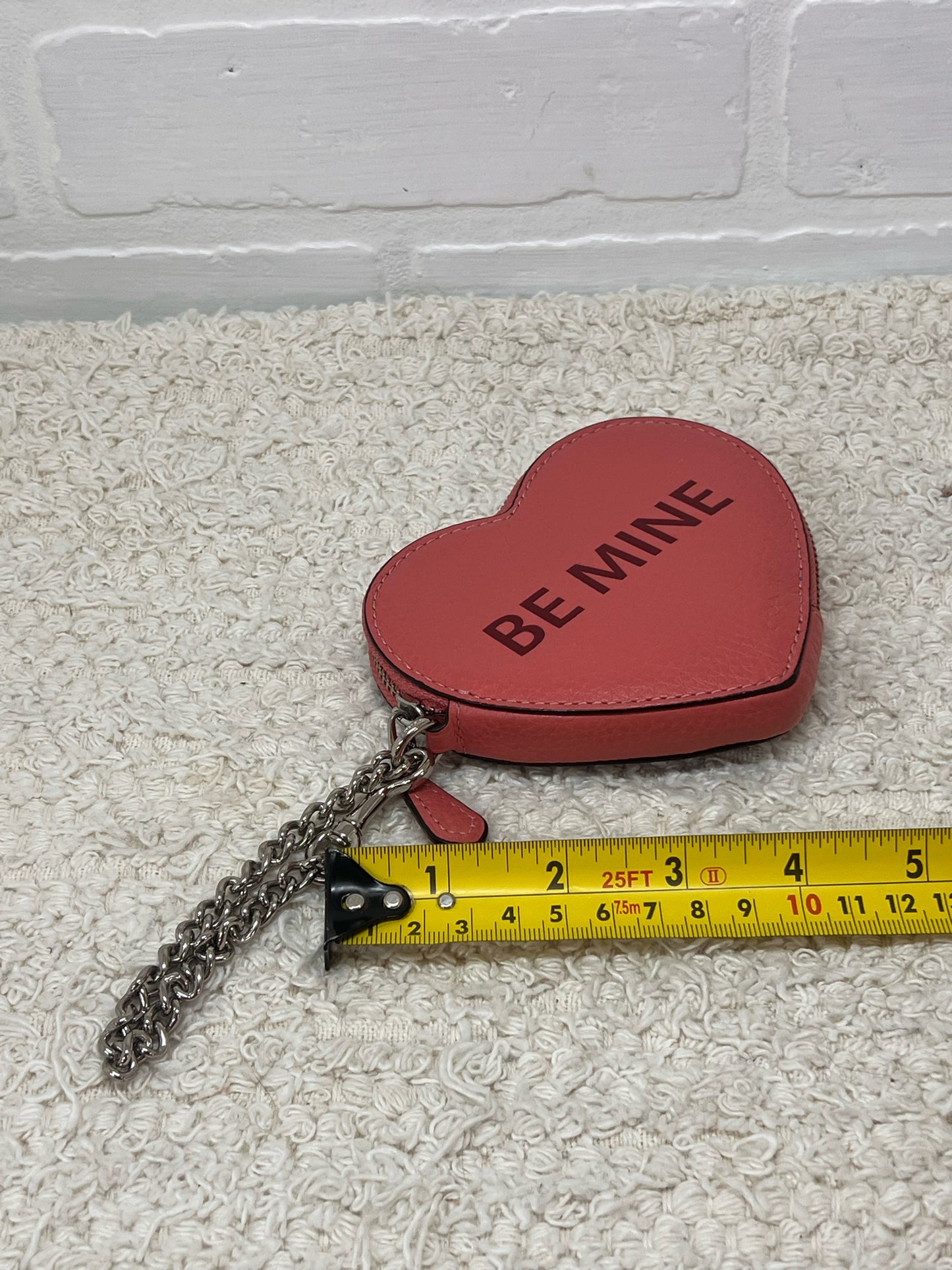 Coach Pink & Red "Be Mine" Heart Shaped Coin Purse