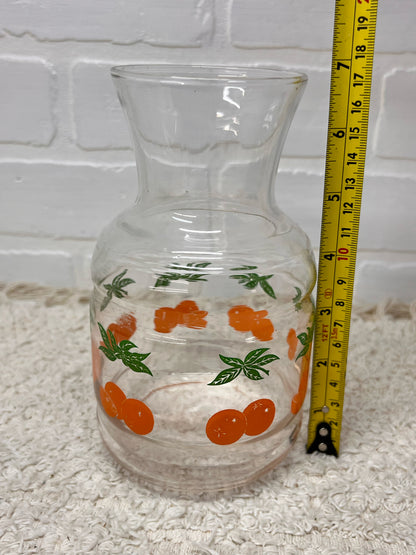 Vintage Small Orange Juice Glass Carafe 7" Tall