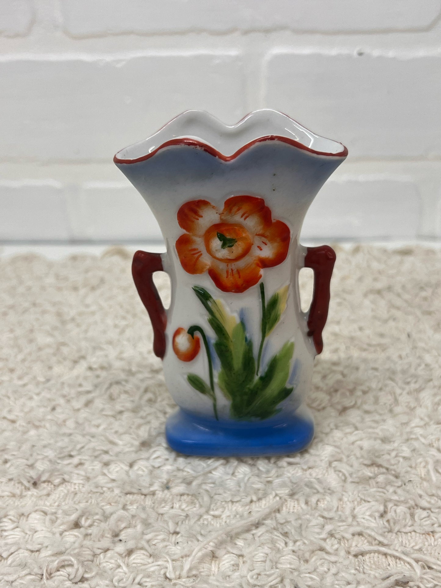 Vintage Occupied Japan 4" Tall Bud Vase w/ Floral Design