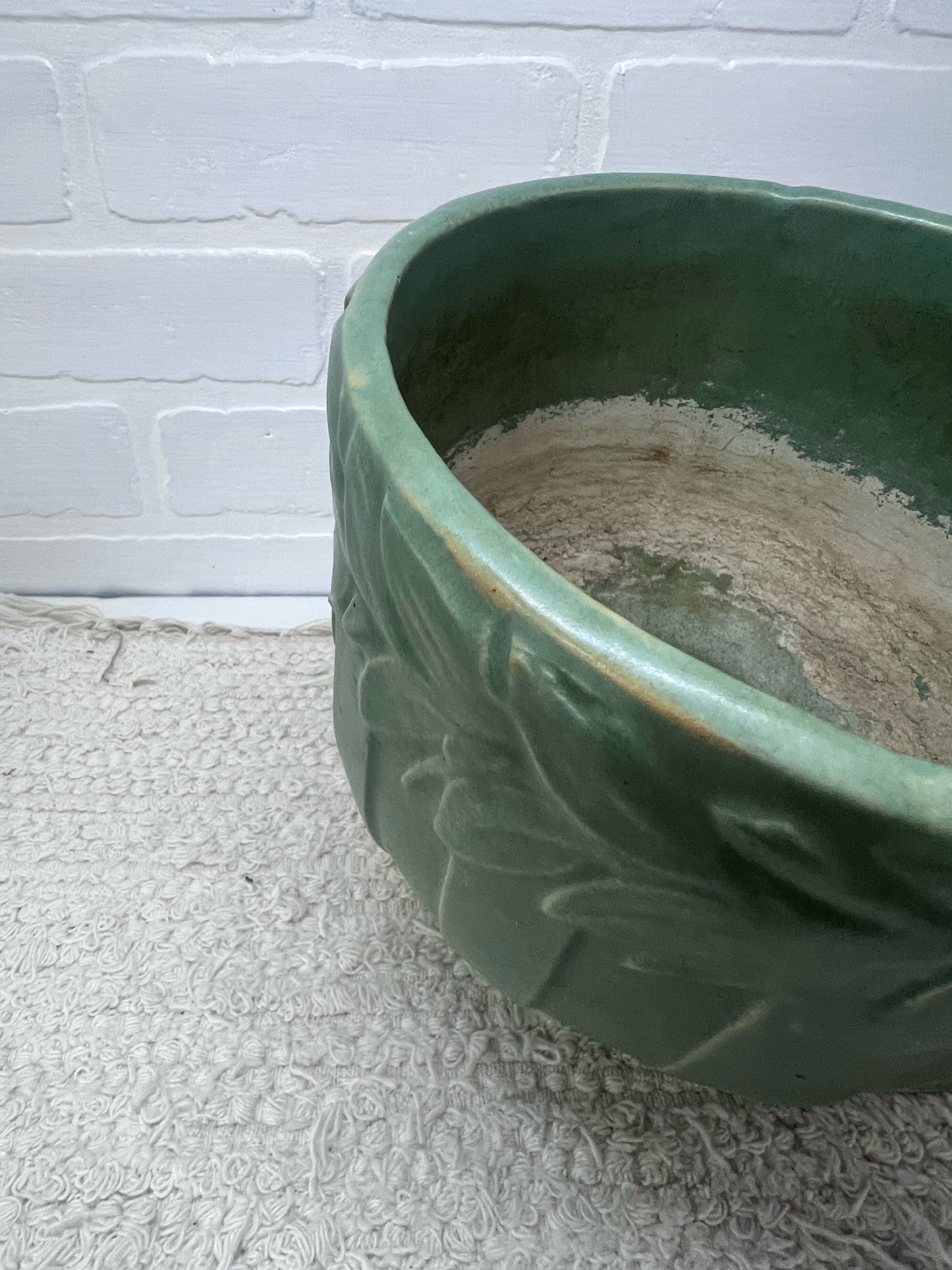 McCoy Green Glazed Jardiniere Circa 1930's 7" Tall