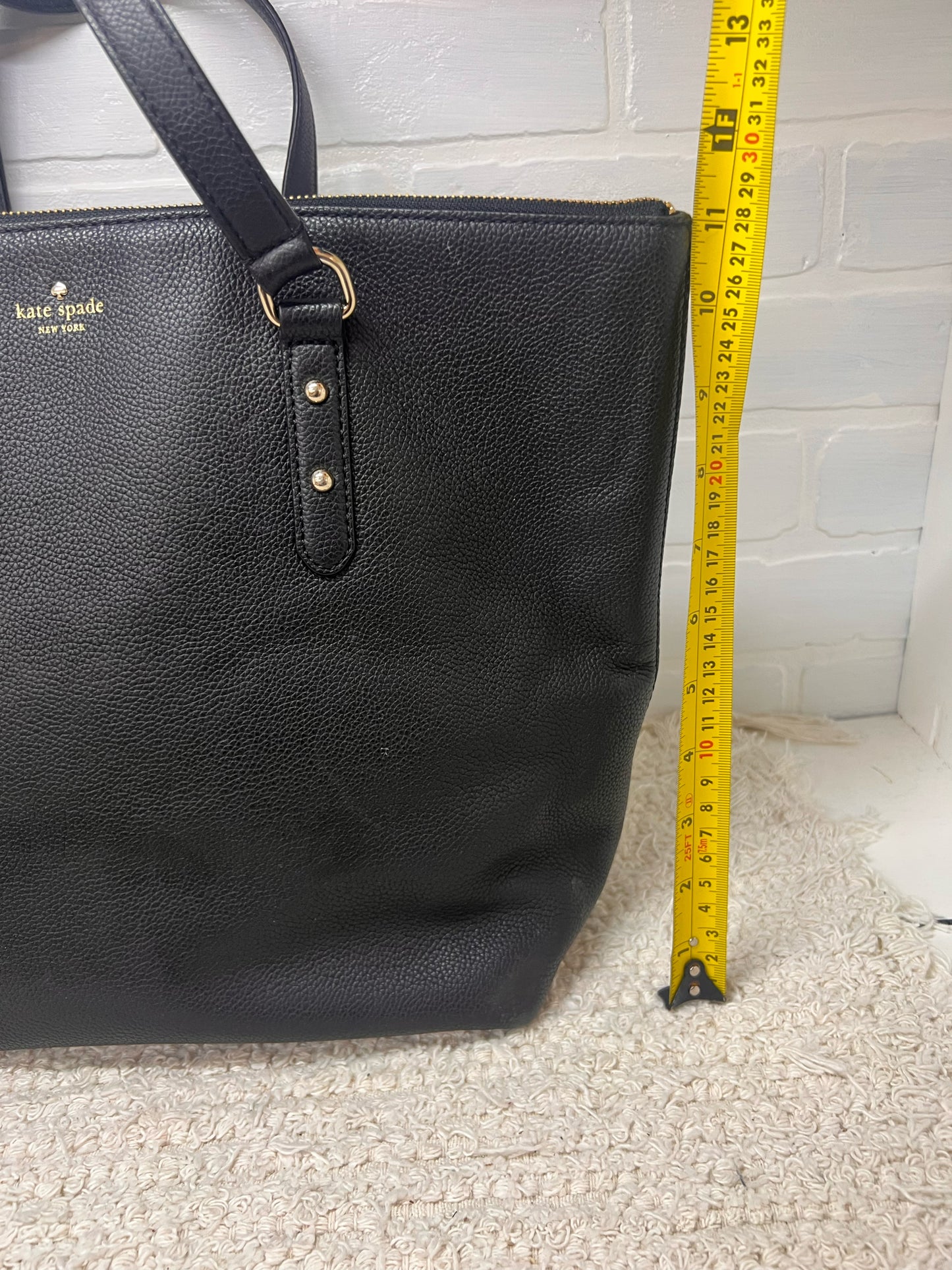 Kate Spade Penny Larchmont Avenue Black Pebbled Leather Shoulder Bag – Classic Designer Handbag