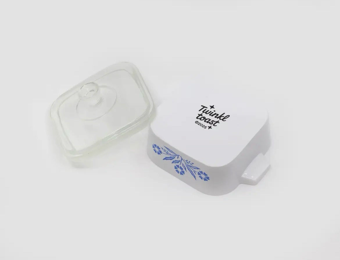 Pyrex or Corningware Inspired Ceramic Trinket Dish