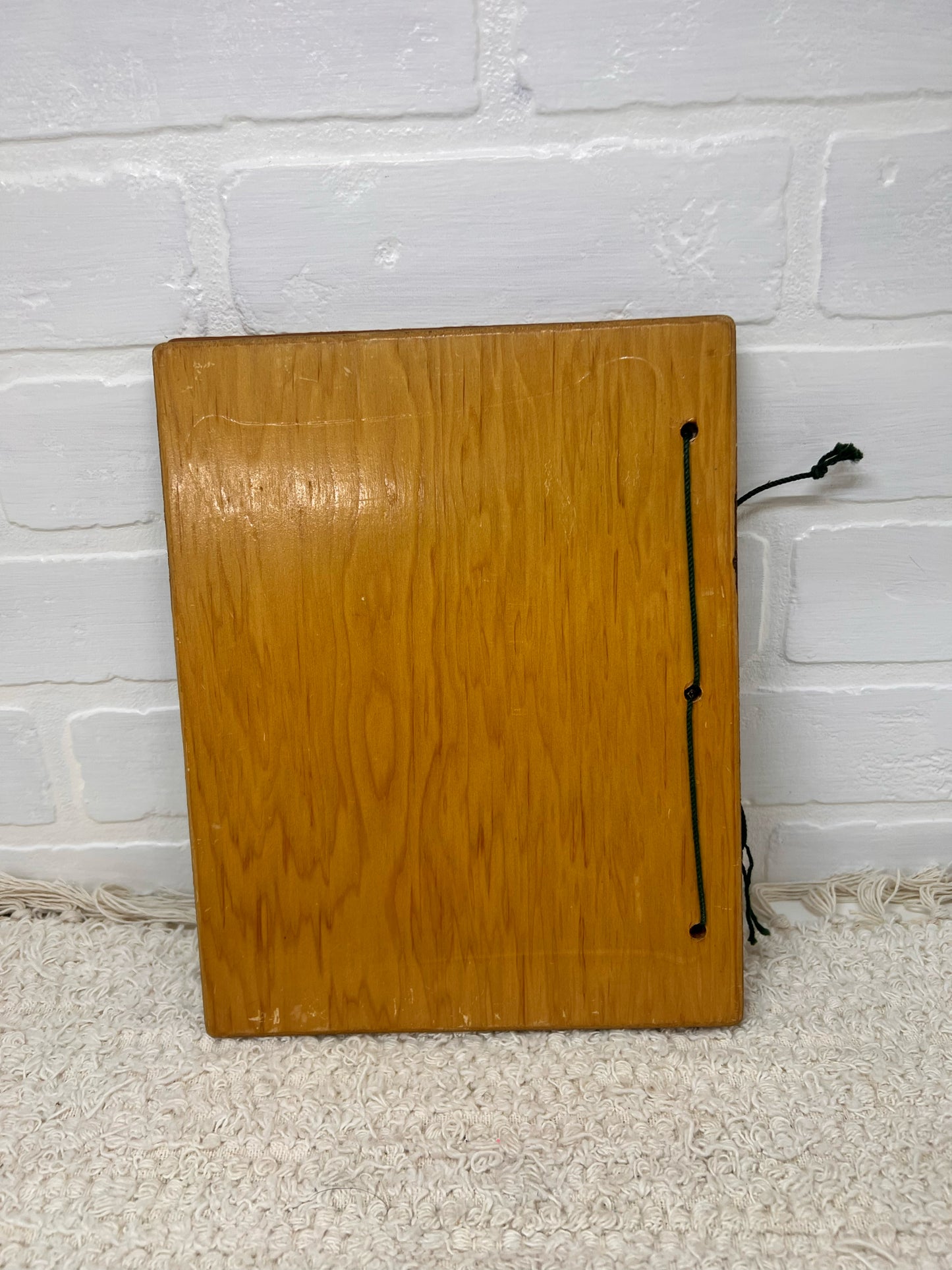 Vintage wood covered scrap book