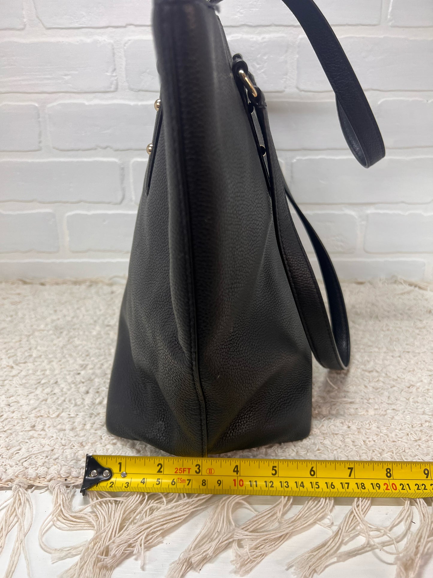 Kate Spade Penny Larchmont Avenue Black Pebbled Leather Shoulder Bag – Classic Designer Handbag