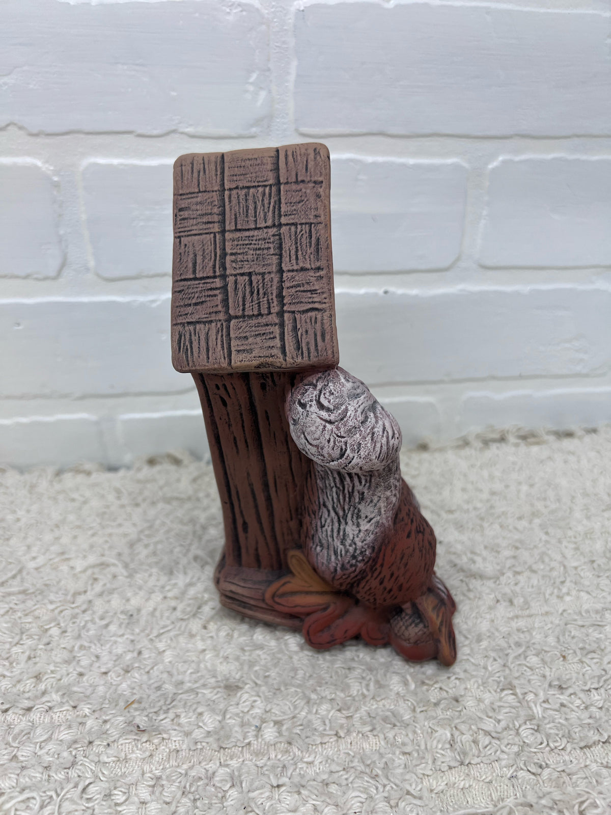 Vintage Ceramic Squirrel w/ Birdhouse