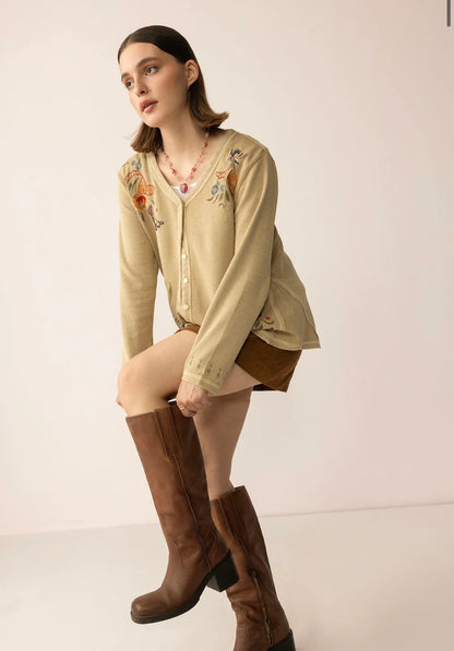Birdsong Bloom Embroidered Cardigan by Myra Bag