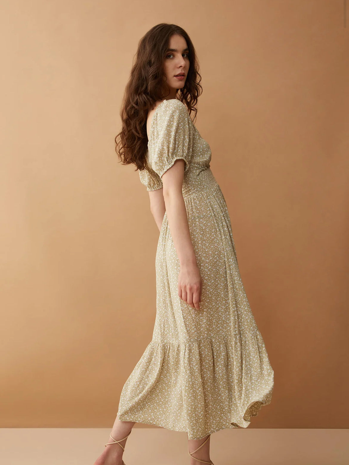 Bohera Bethalee Smocking Dress in Willow Green